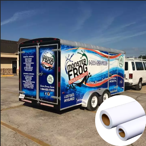 车身广告应用-黑胶喷绘膜车贴